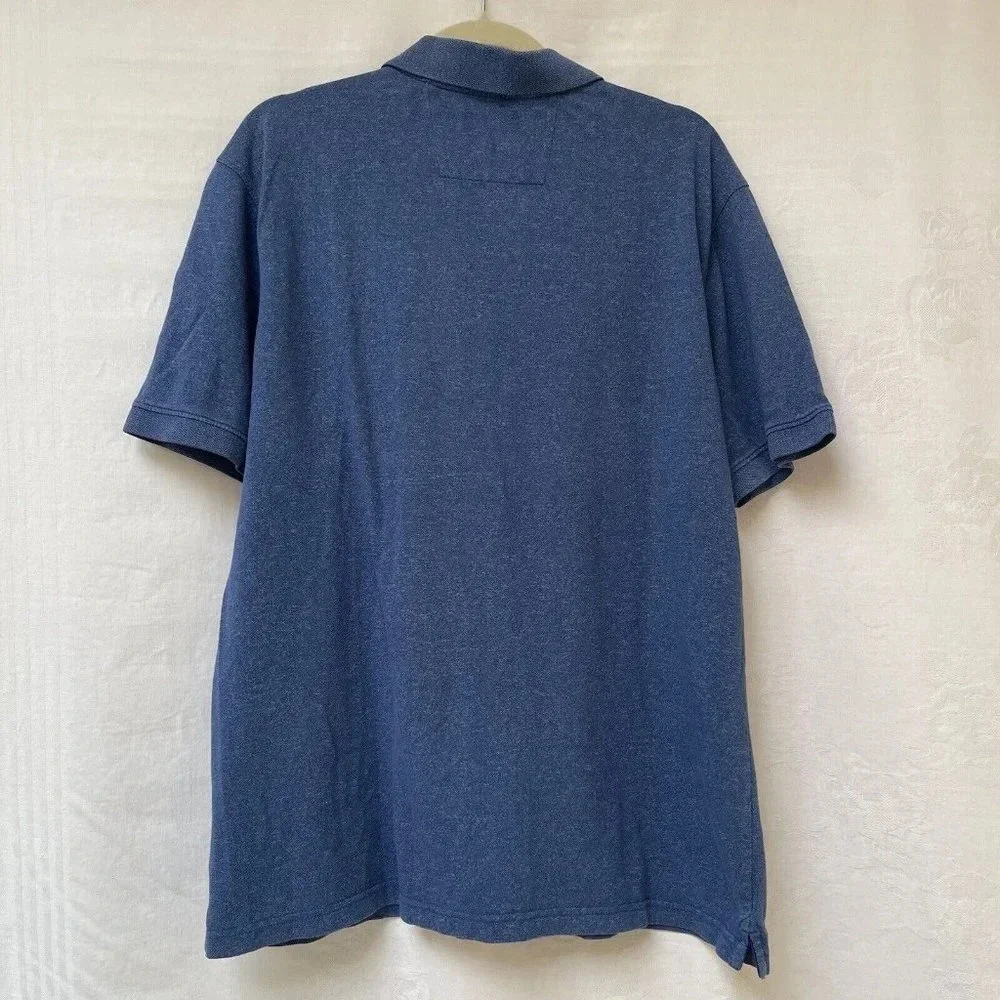Banana Republic Polo Shirt Mens XL Collared Short Sleeve Relaxed Fit Resort Blue